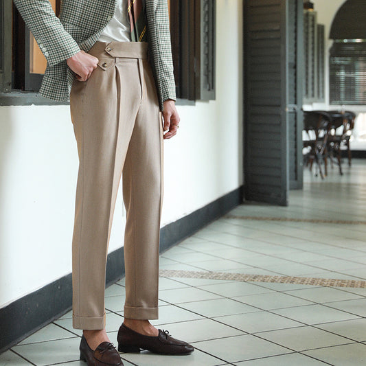 Men's Business All-match Non-iron Anti-wrinkle Paris Button Suit Pants
